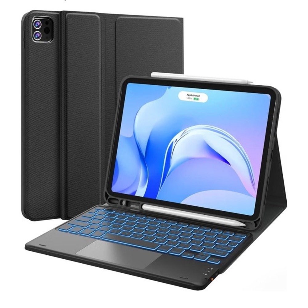 CHESONA for iPad Air‎ 11 Inch Case with Keyboard M3/M2 (2025/2024),black